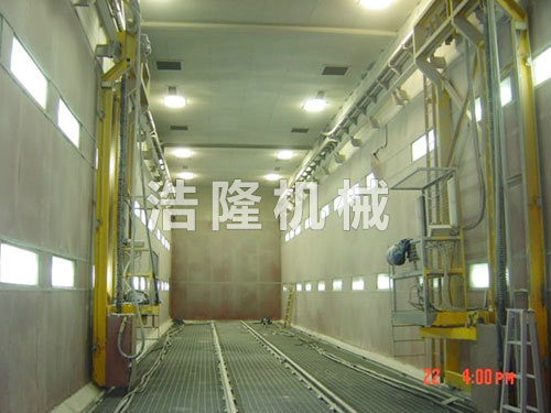 三維臺(tái)車(chē)噴砂房?jī)?nèi)景